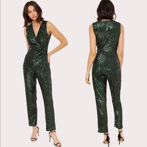 Milly Green Sequin Jumpsuit